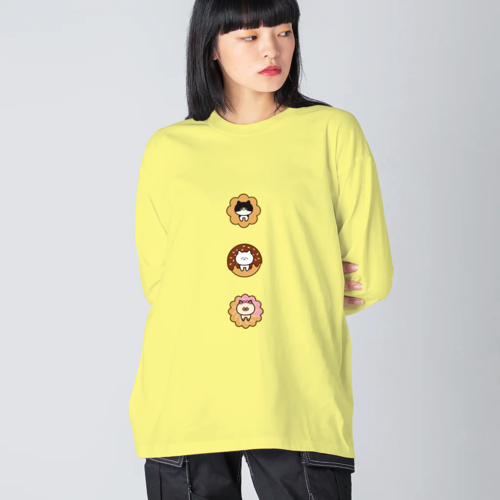 にゃぎまるのお店のにゃぎまるあにま３(ボタン風) Big Long Sleeve T-Shirt