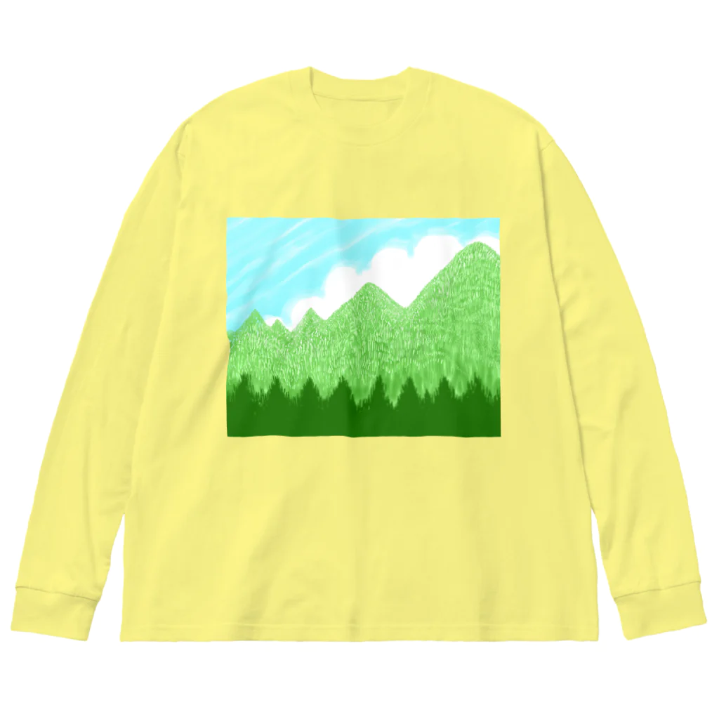 ✨🌈✨ユラクラカン🇯🇵 ✨🌈✨の☁️青空と雲☁️と青い山脈🗻ズ Big Long Sleeve T-Shirt