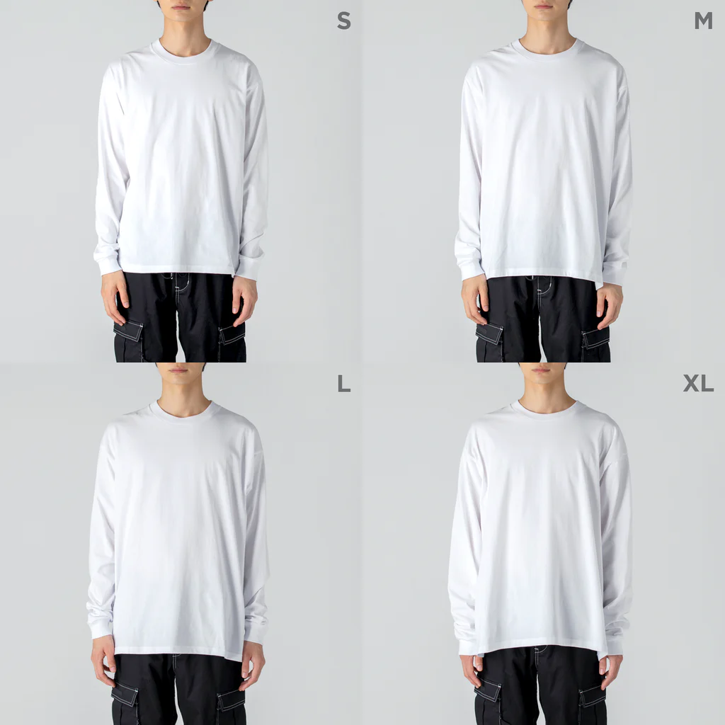 夜の闇に、色の魔法をかけながら。の雲ロング Big Long Sleeve T-Shirt: model wear (male)