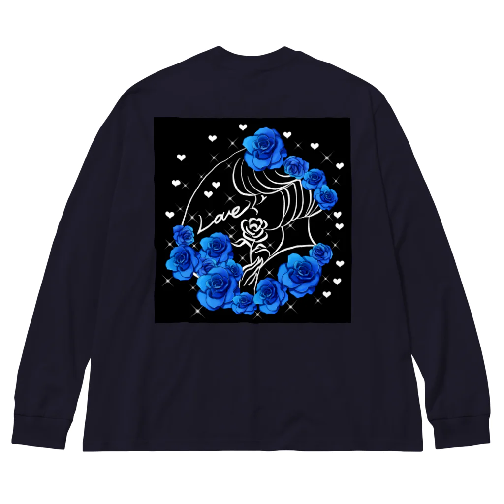 ✨🌈✨ユラクラカン🇯🇵 ✨🌈✨の❄️青の薔薇と祈り❄️ ビッグシルエットロングスリーブTシャツ