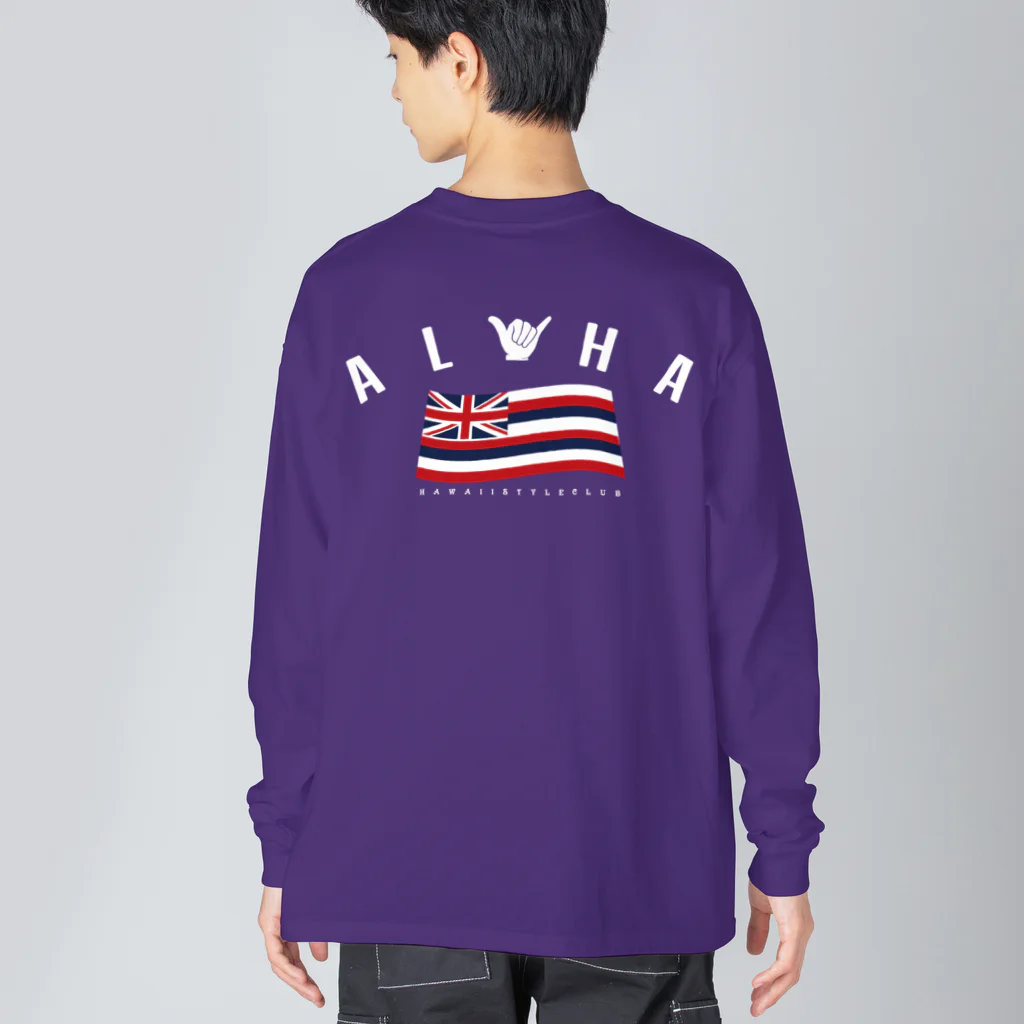 ハワイスタイルクラブの〔Back Print〕Aloha Flag Big Long Sleeve T-Shirt