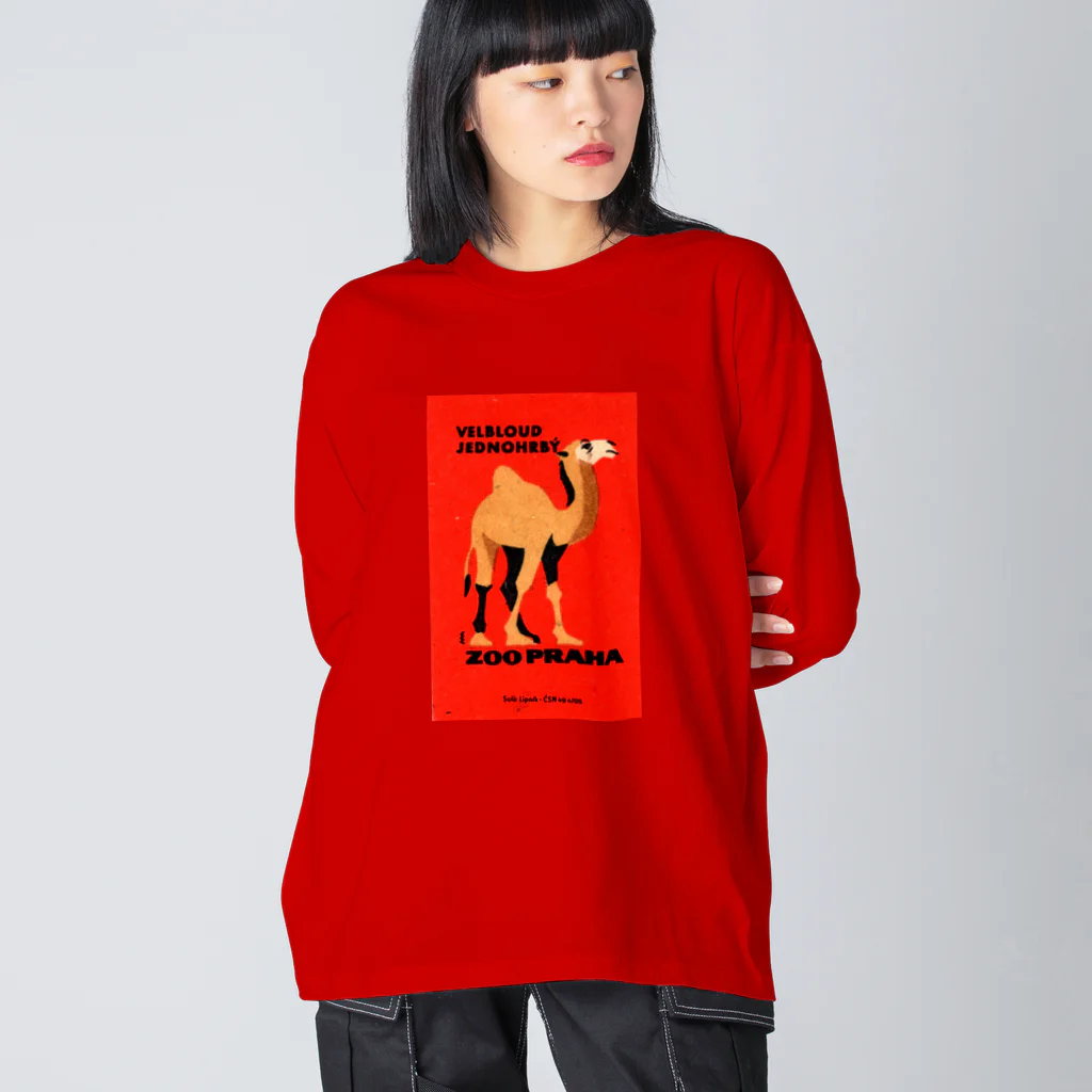 YS VINTAGE WORKSのチェコ　プラハ動物園　ラクダ ビッグシルエットロングスリーブTシャツ