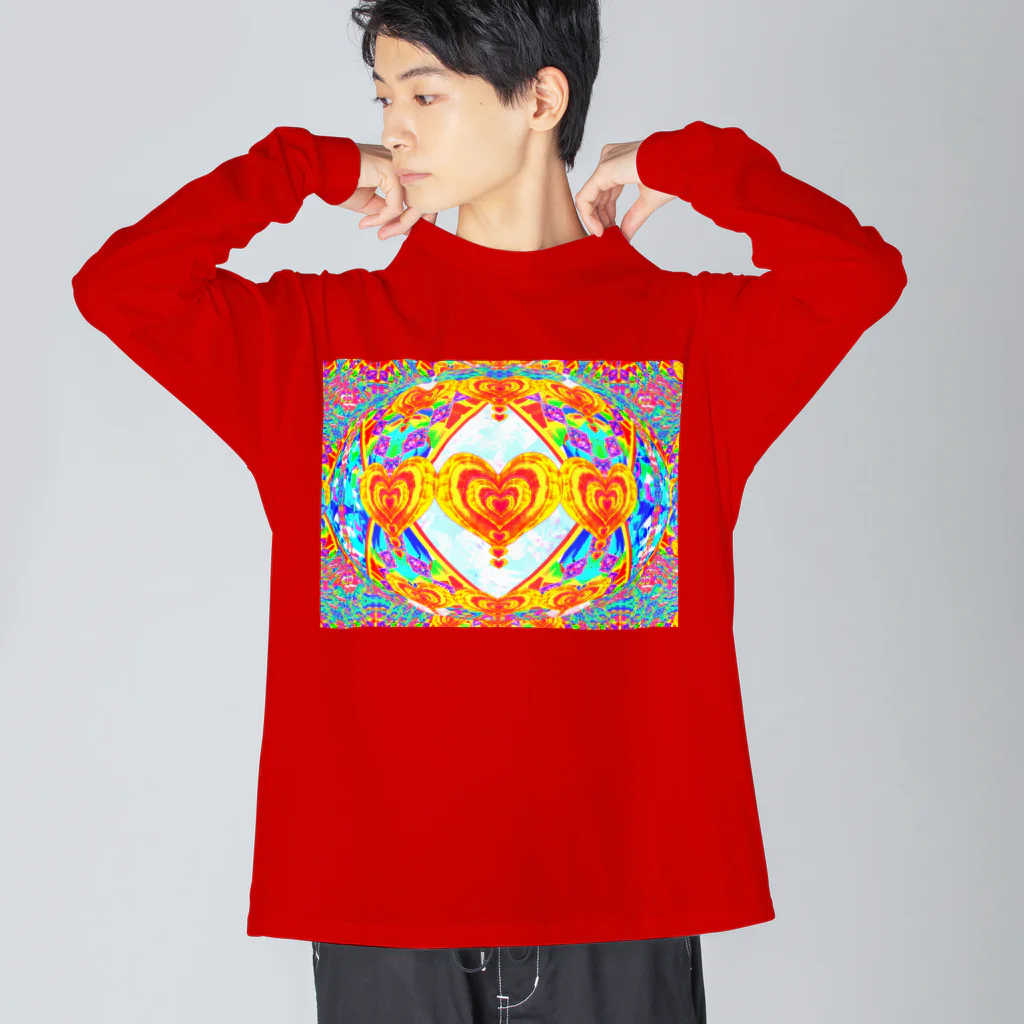 ✨🌈✨ユラクラカン🇯🇵 ✨🌈✨の🌈🌟恋人達の祝杯💕🥂ゴールデンハート🌈🌟 ビッグシルエットロングスリーブTシャツ