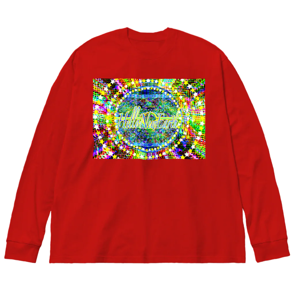 ✨🌈✨ユラクラカン🇯🇵 ✨🌈✨の🎉Hello New Earth 🌎 Big Long Sleeve T-Shirt