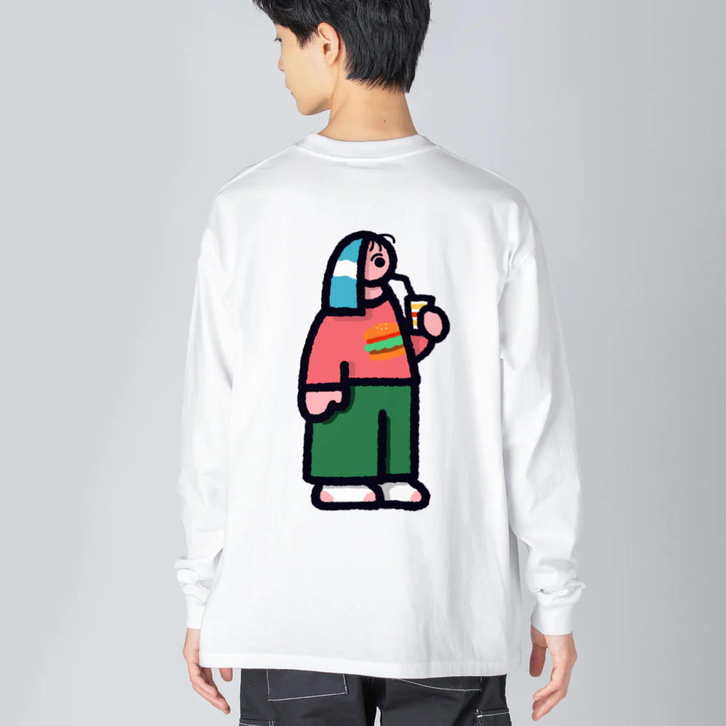 SHIMETASABASHOPのジュース好き子 Big Long Sleeve T-Shirt