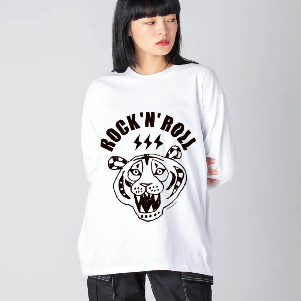 ROCK 'N' ROLL TIGER　ロックンロール タイガーの寅年 ROCK 'N' ROLL TIGER タイガー／トラ／虎 ビッグシルエットロングスリーブTシャツ