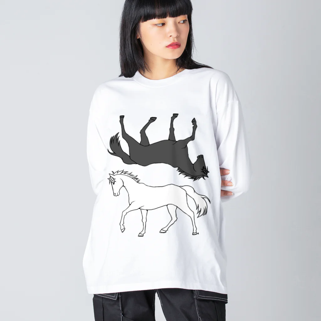 SWのBlack and White Big Long Sleeve T-Shirt