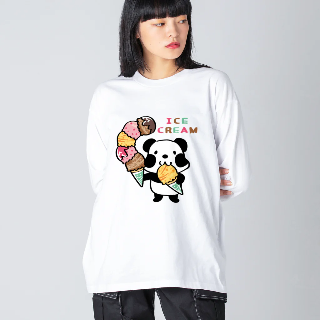 イラスト MONYAAT のCT54ズレぱんだちゃん　アイスを食べよう_bs Big Long Sleeve T-Shirt