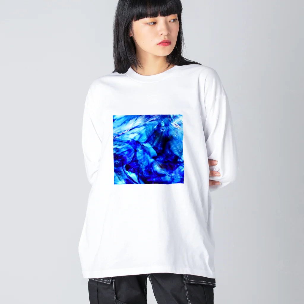 青空骨董市のガラスの記憶 -yuragi- ビッグシルエットロングスリーブTシャツ