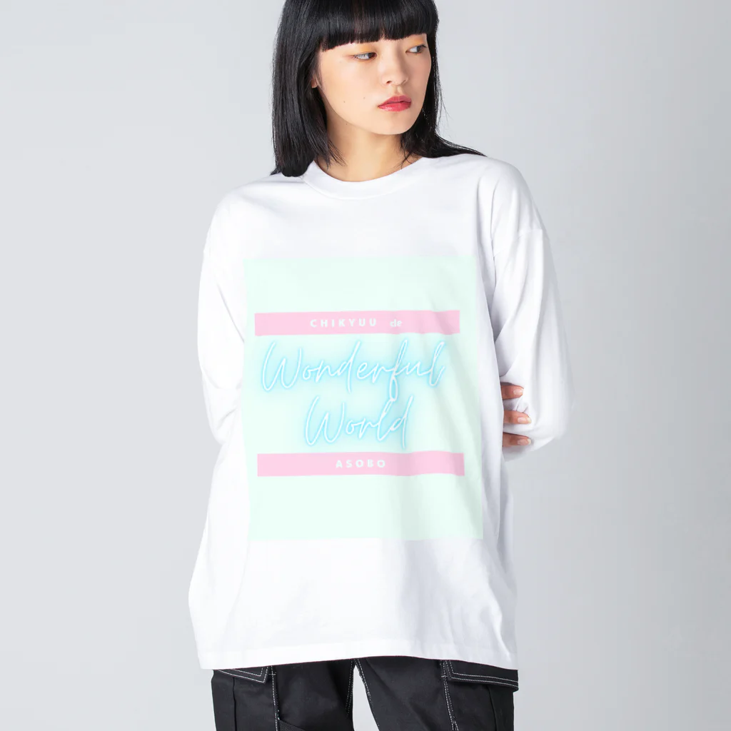 hitomi goodsの素晴らしき世界Tシャツ Big Long Sleeve T-Shirt