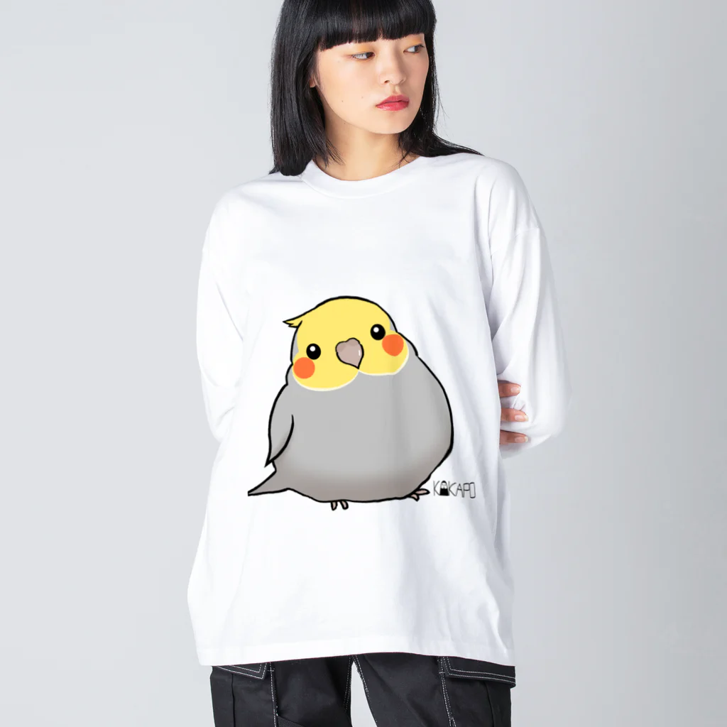 *KAKAPO*の*KAKAPO*のふんわりオカメインコちゃん(のまる) ビッグシルエットロングスリーブTシャツ