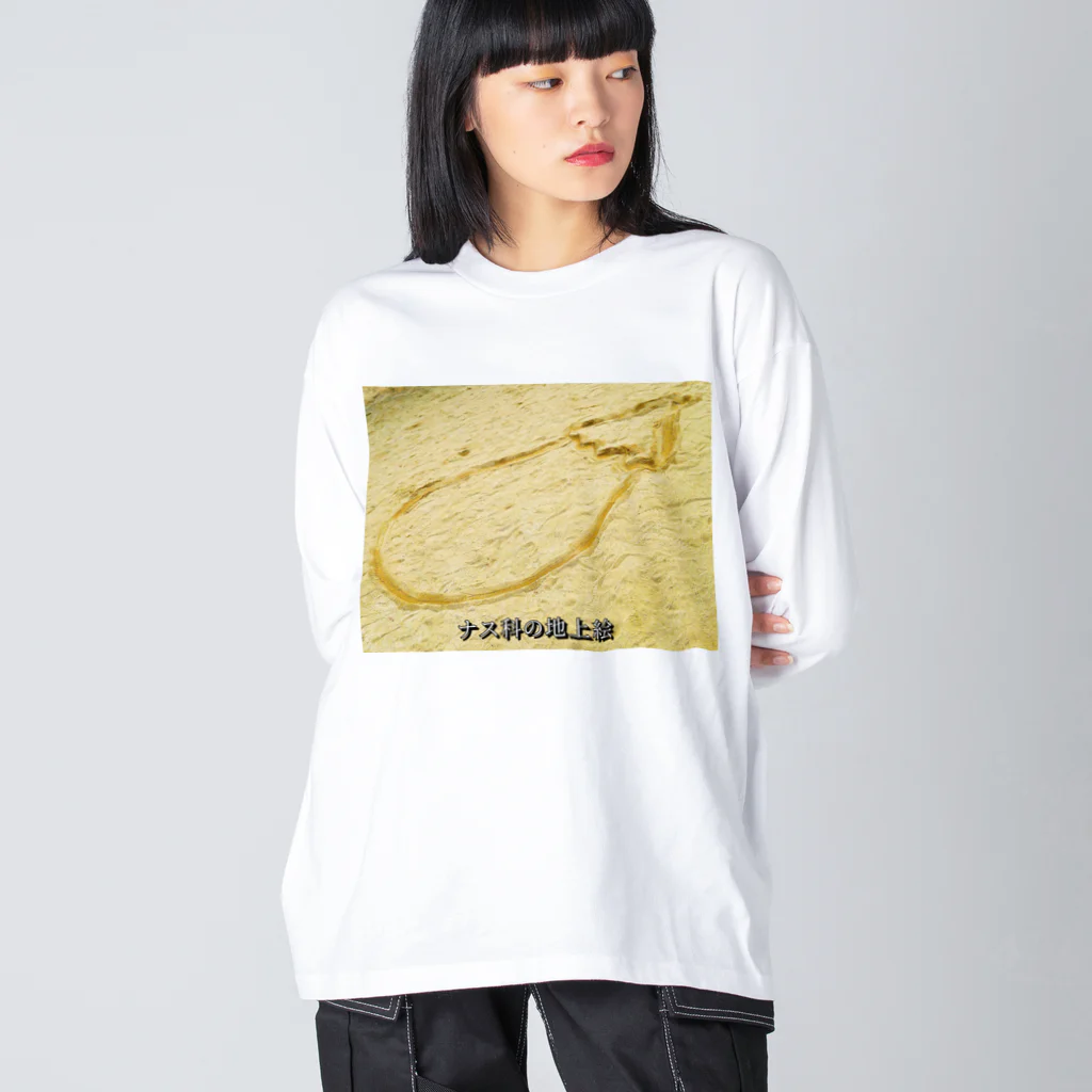 39Sのナス科の地上絵 ビッグシルエットロングスリーブTシャツ