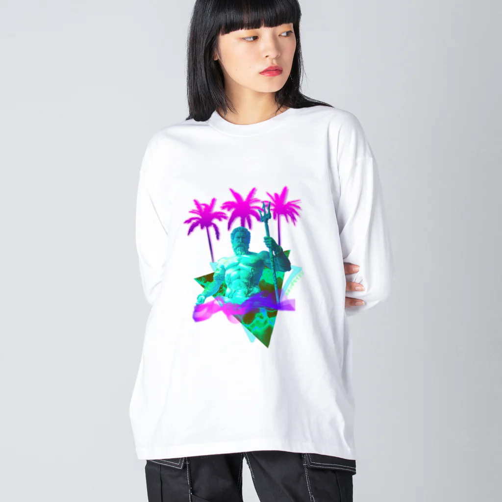 Vibin Designsのポセイドンネオンギリシャ神話 Big Long Sleeve T-Shirt