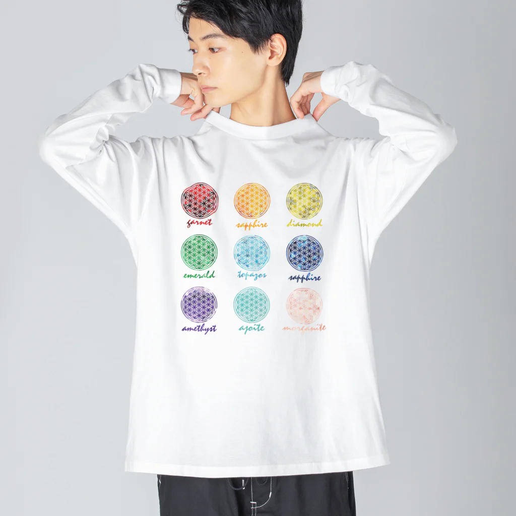 神聖幾何学屋の宝石展示 Big Long Sleeve T-Shirt