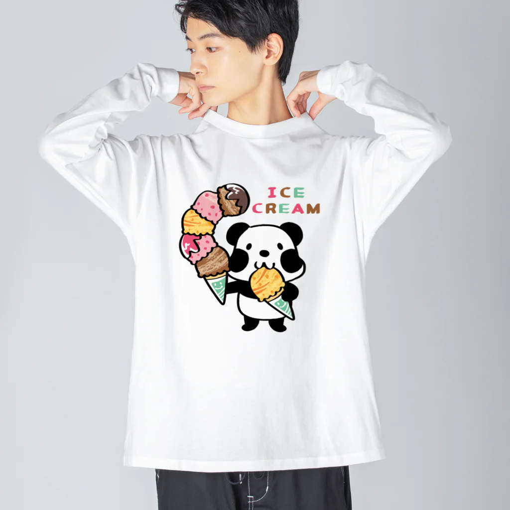 イラスト MONYAAT のCT54ズレぱんだちゃん　アイスを食べよう_bs Big Long Sleeve T-Shirt