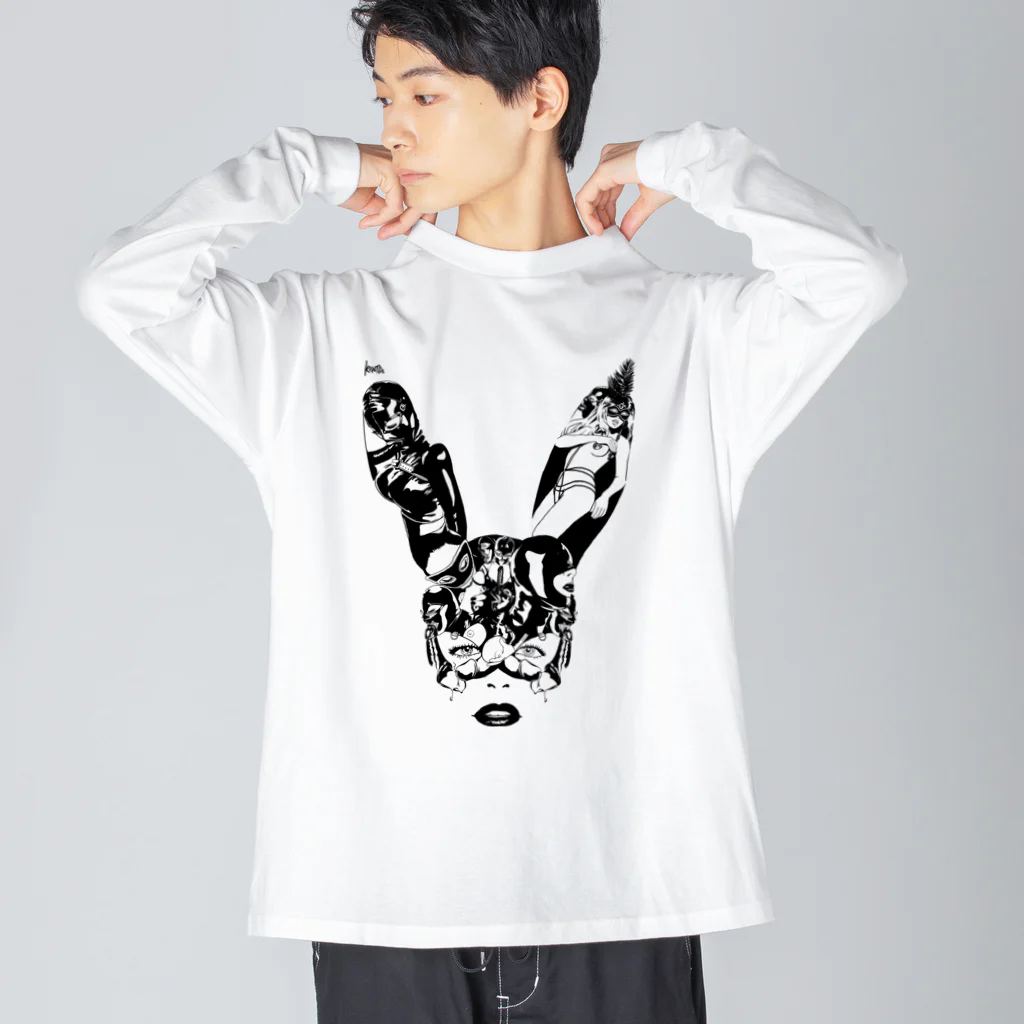 SIXTY-NINE FACTORYのBlack Bunny Mask ビッグシルエットロングスリーブTシャツ