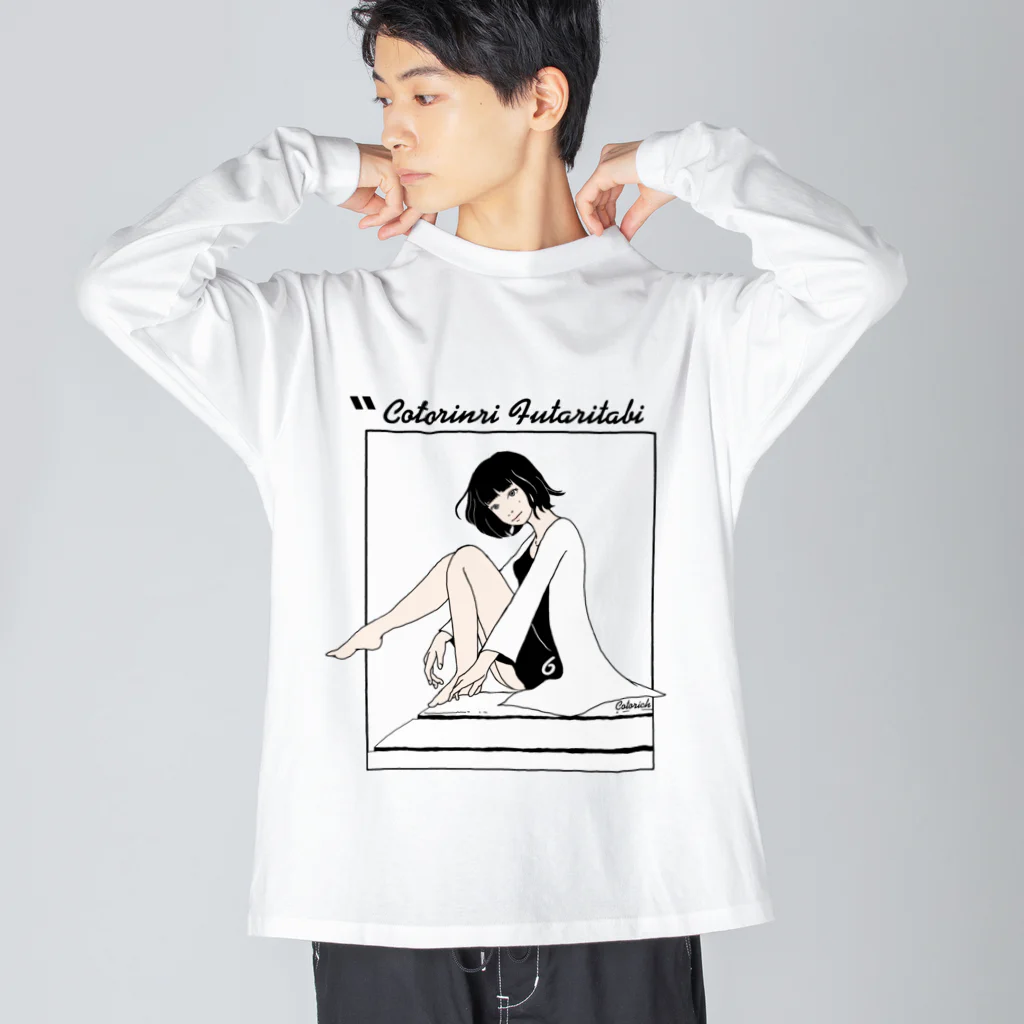 コトリッチのFUTARITABI記念モノクロ ビッグシルエットロングスリーブTシャツ