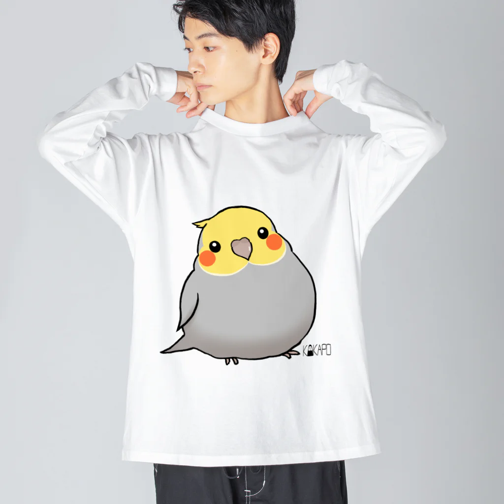 *KAKAPO*の*KAKAPO*のふんわりオカメインコちゃん(のまる) ビッグシルエットロングスリーブTシャツ