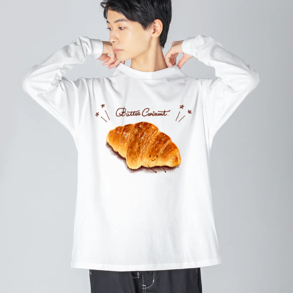 いわさきまゆこ｜食べ物イラストのバタークロワッサン Big Long Sleeve T-Shirt