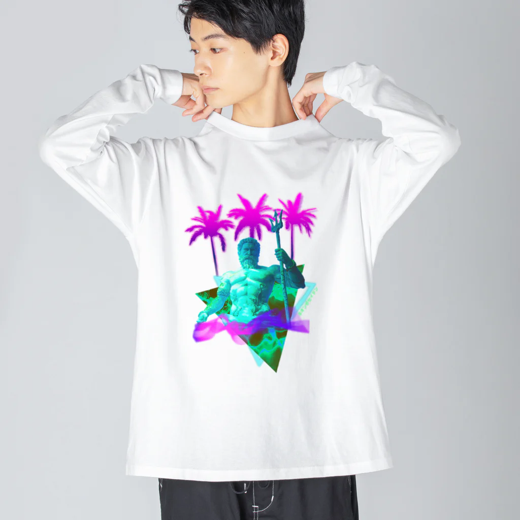 Vibin Designsのポセイドンネオンギリシャ神話 Big Long Sleeve T-Shirt