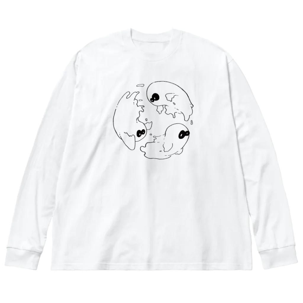 FOGGY LANDのthree ghosts ビッグシルエットロングスリーブTシャツ