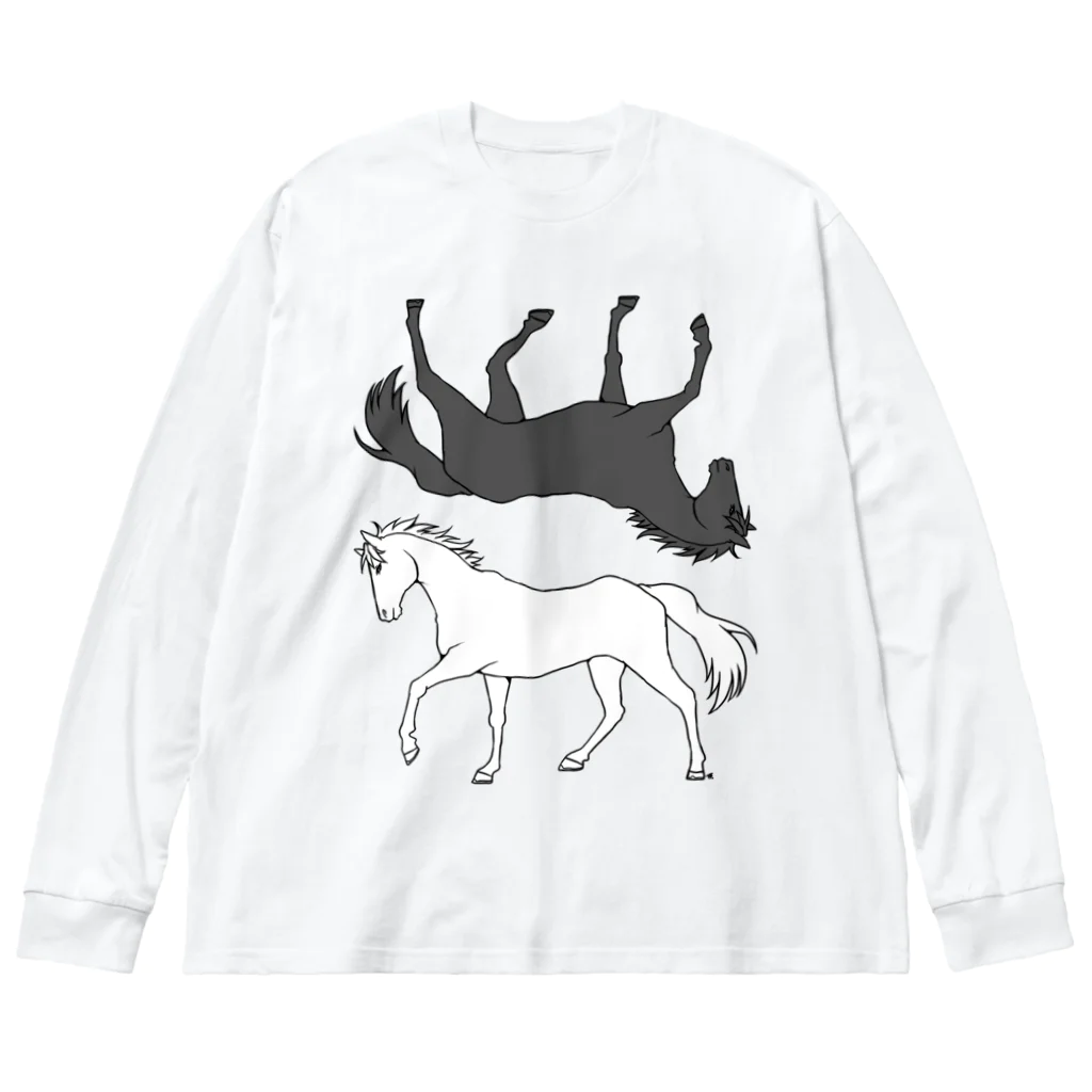 SWのBlack and White Big Long Sleeve T-Shirt