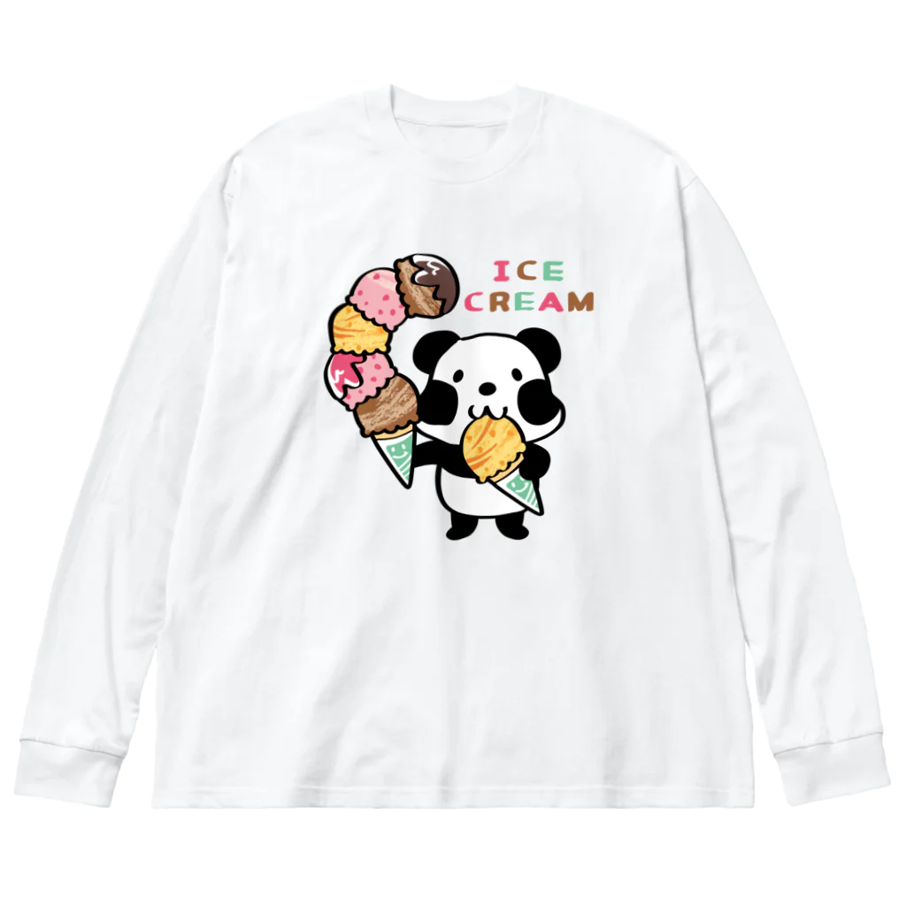 イラスト MONYAAT のCT54ズレぱんだちゃん　アイスを食べよう_bs Big Long Sleeve T-Shirt