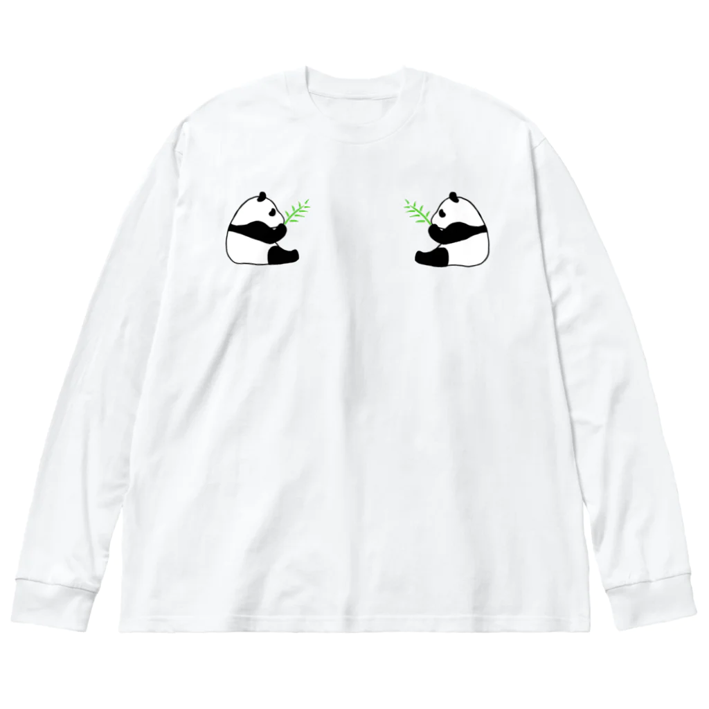 nishina-dashimakiの笹を食べるパンダ Big Long Sleeve T-Shirt