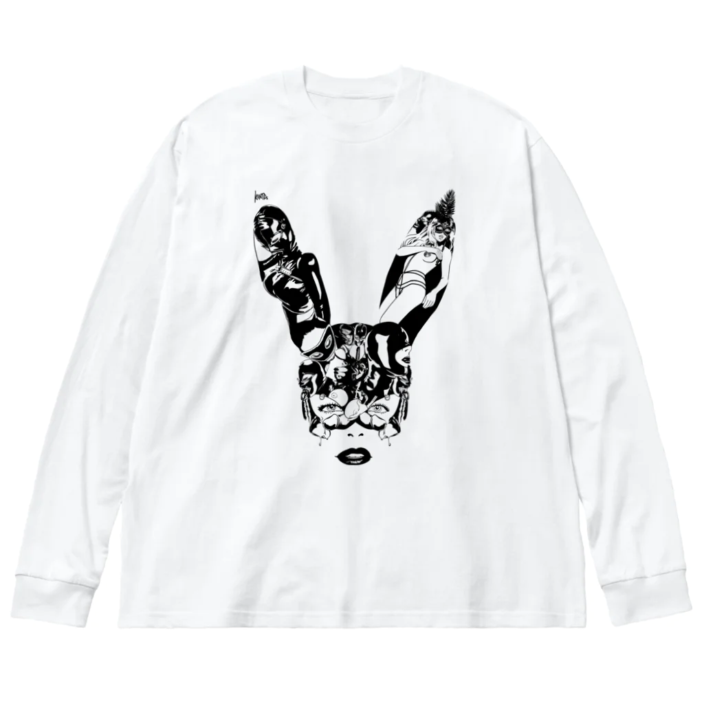 SIXTY-NINE FACTORYのBlack Bunny Mask ビッグシルエットロングスリーブTシャツ