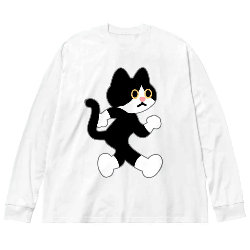 嶌星堂の飛び出し坊や猫 Big Long Sleeve T-Shirt