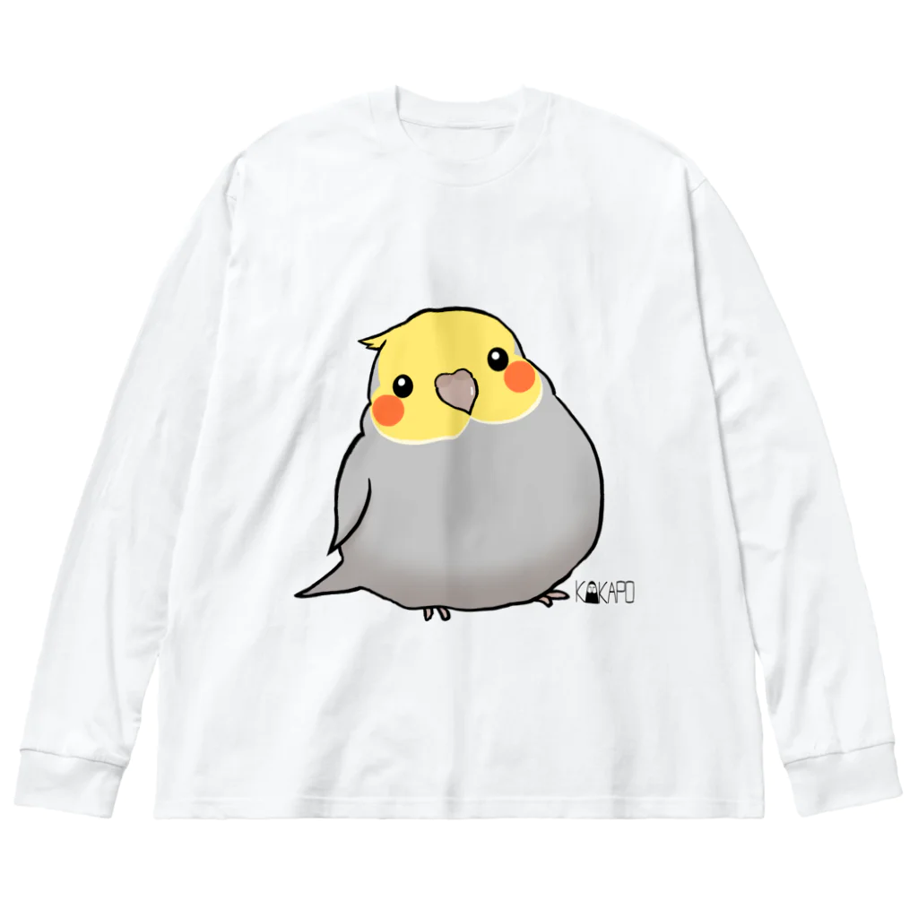 *KAKAPO*の*KAKAPO*のふんわりオカメインコちゃん(のまる) ビッグシルエットロングスリーブTシャツ