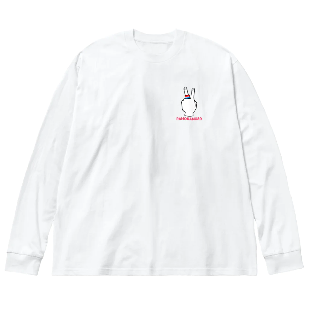 RAMORAMO89(ラモラモハチキュー)のピース！ Big Long Sleeve T-Shirt