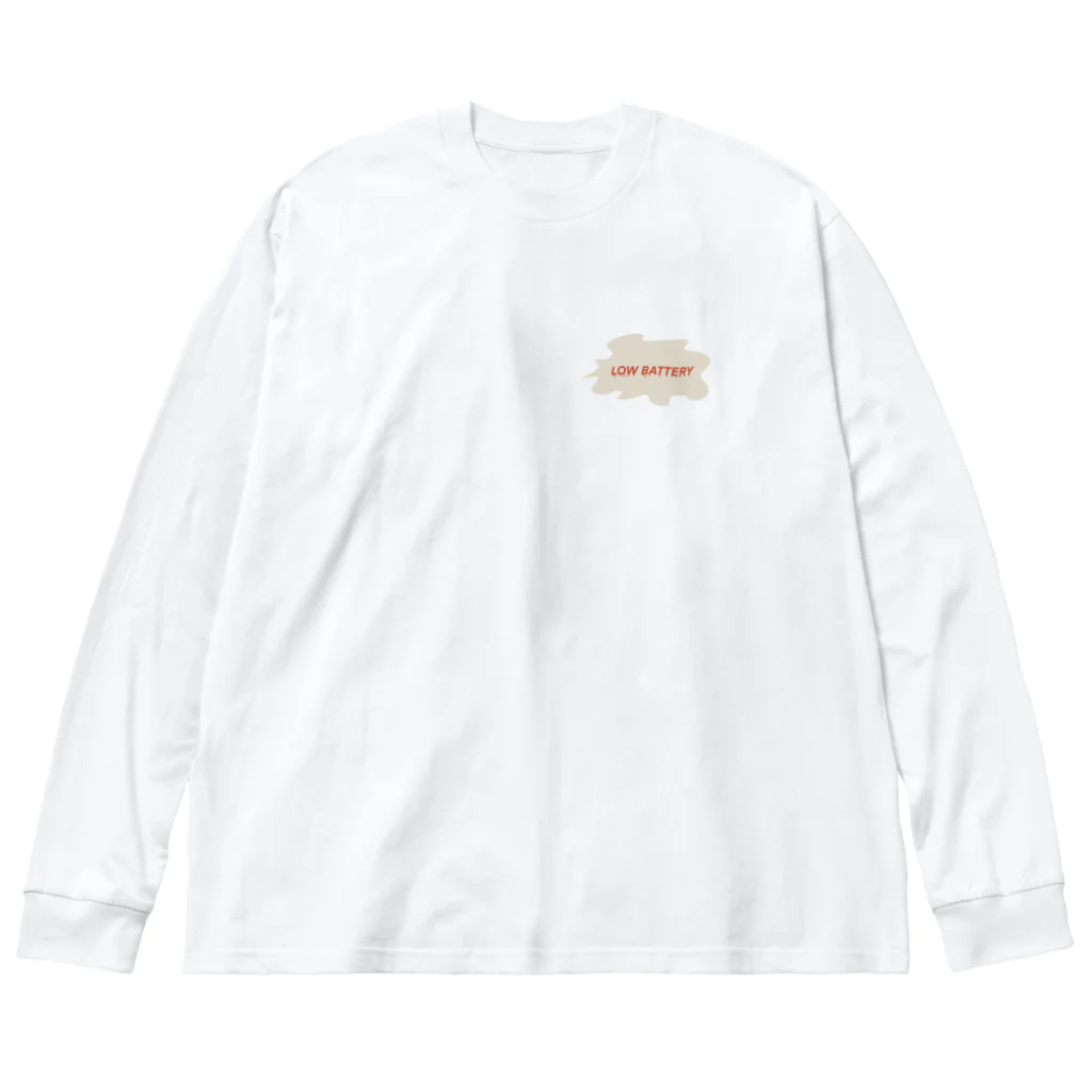 amのおもしろたのしいお店のLow　Battery　Girl ビッグシルエットロングスリーブTシャツ