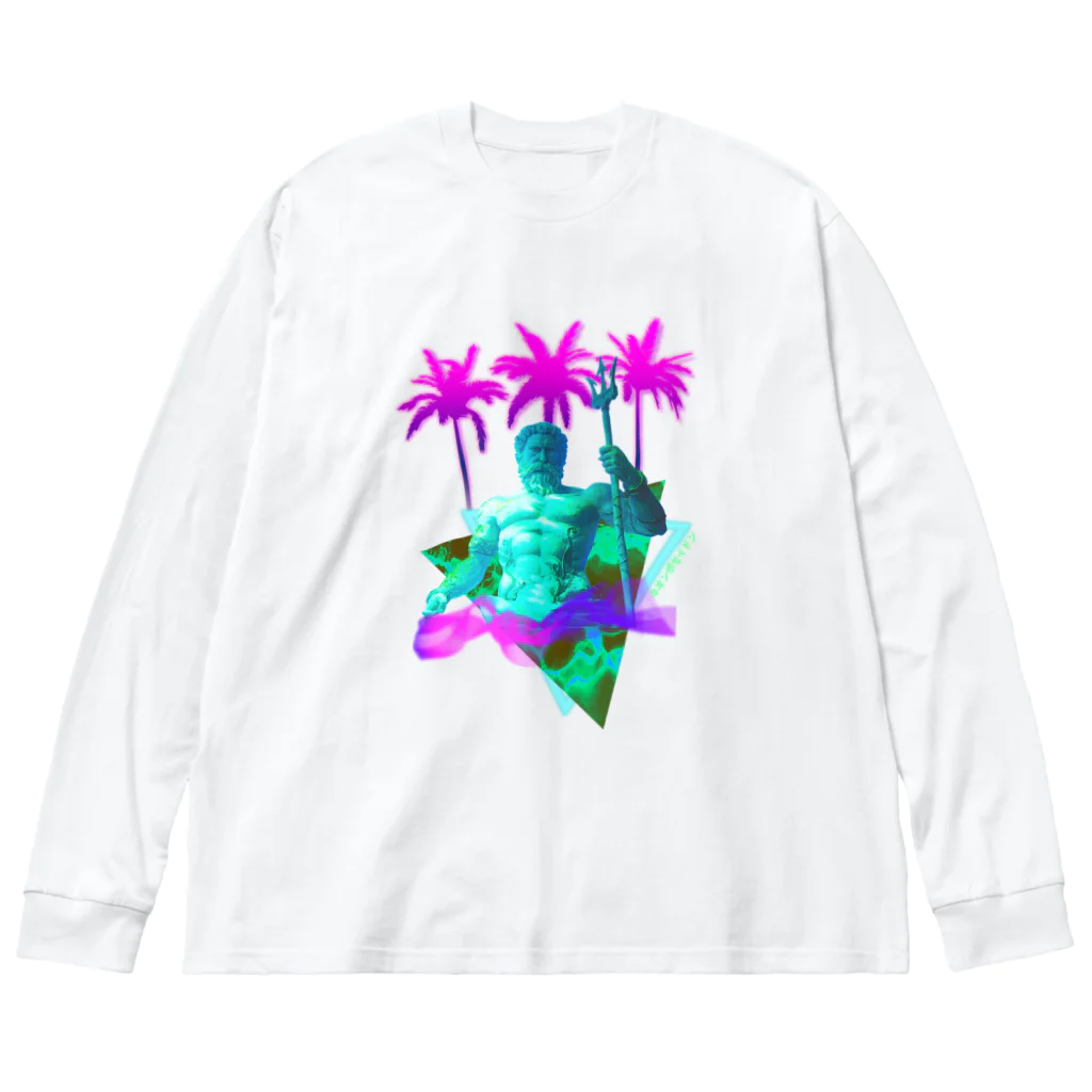 Vibin Designsのポセイドンネオンギリシャ神話 Big Long Sleeve T-Shirt