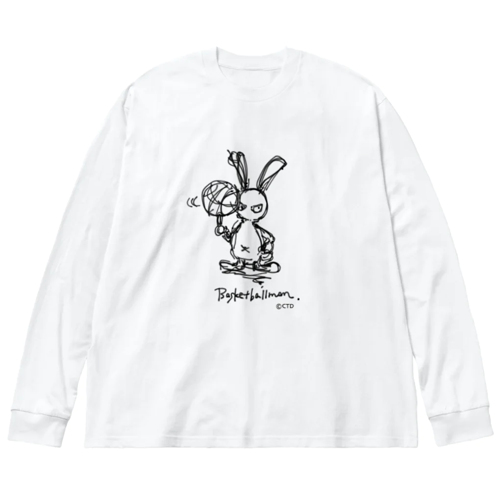 CTDesignのバスケうさぎ ビッグシルエットロングスリーブTシャツ