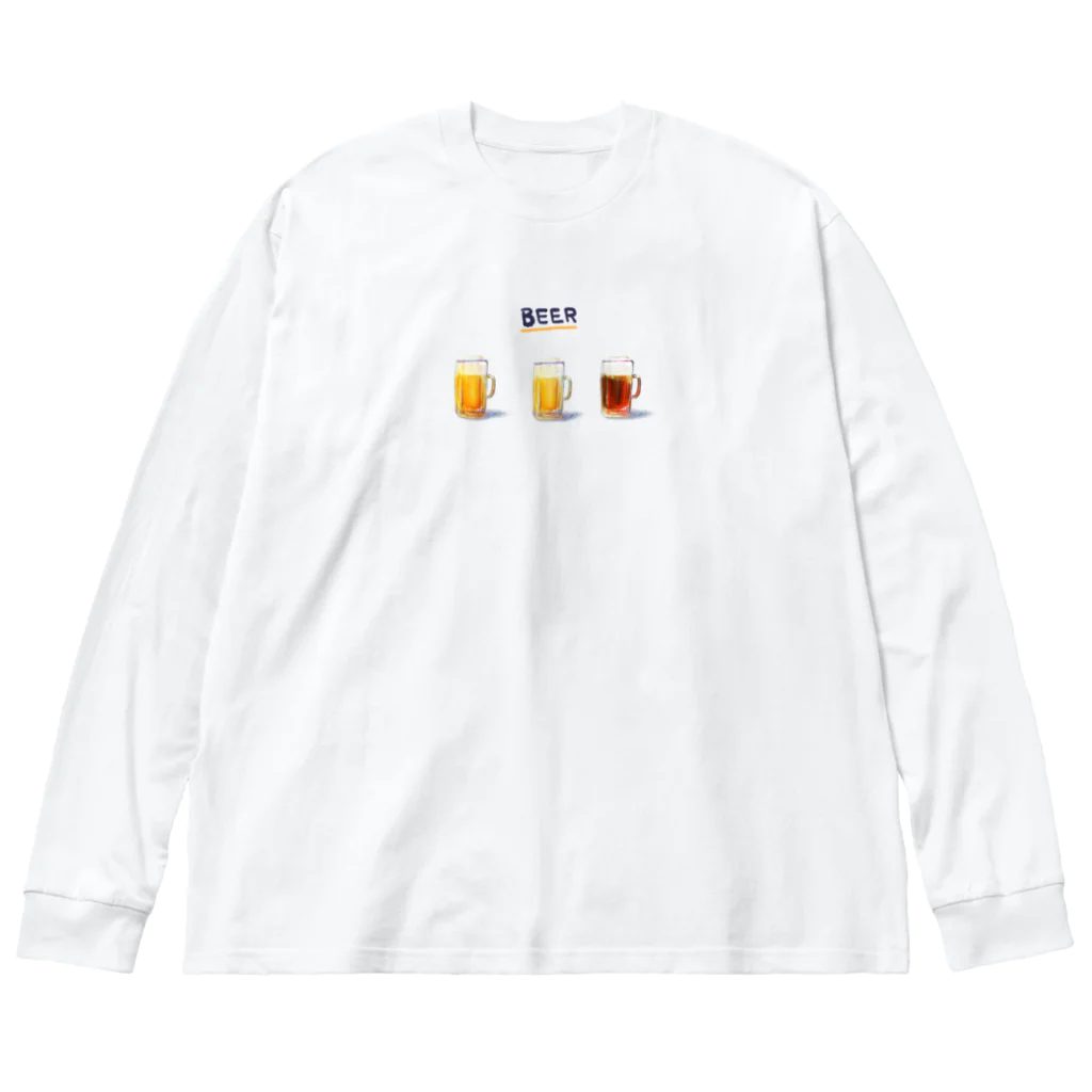 〇作農園の三連BEER-BIG ビッグシルエットロングスリーブTシャツ