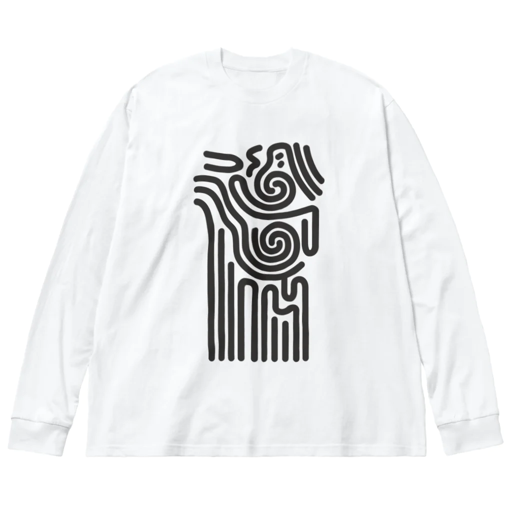 カイヅカの縄文の模様Ⅰ Big Long Sleeve T-Shirt