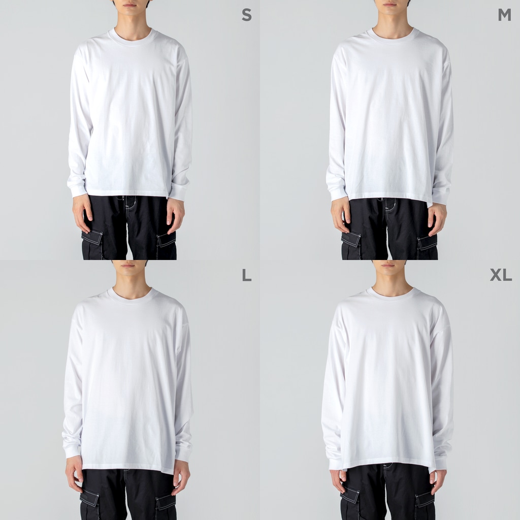 photo-kiokuの青空 Big Long Sleeve T-Shirt: model wear (male)