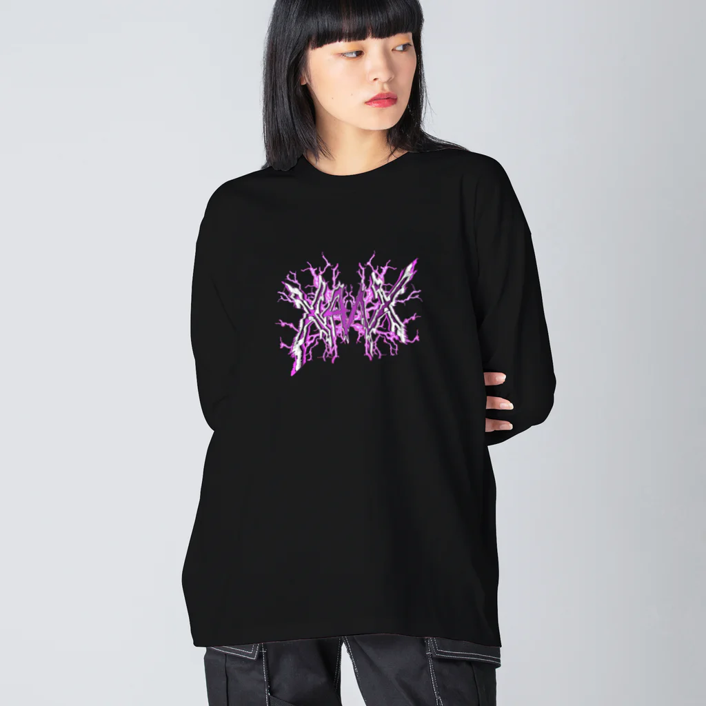 𝔛4𝔄𝔛の【X Thunder LŌGO X】 PURPLEVer. ビッグシルエットロングスリーブTシャツ