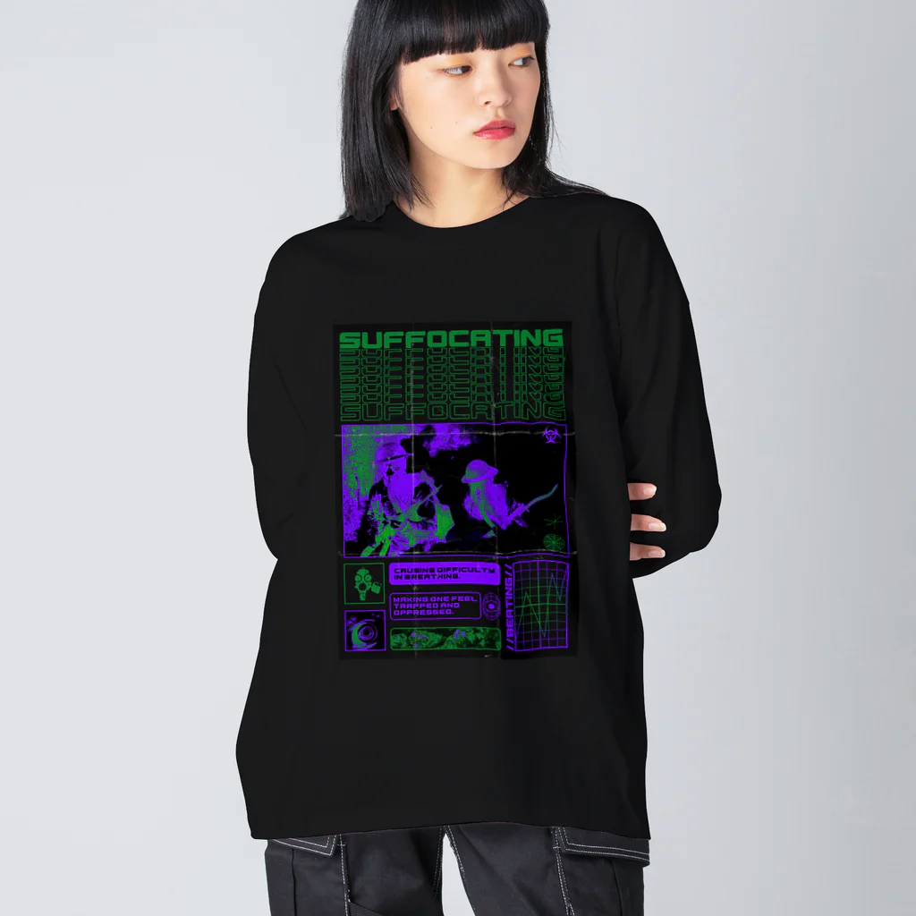 YuukingStoreのSUFFOCATING Big Long Sleeve T-Shirt