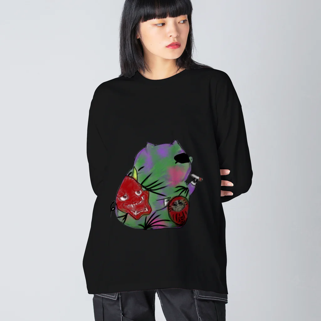 ぶたさんHOUSEの一服豚くん Big Long Sleeve T-Shirt