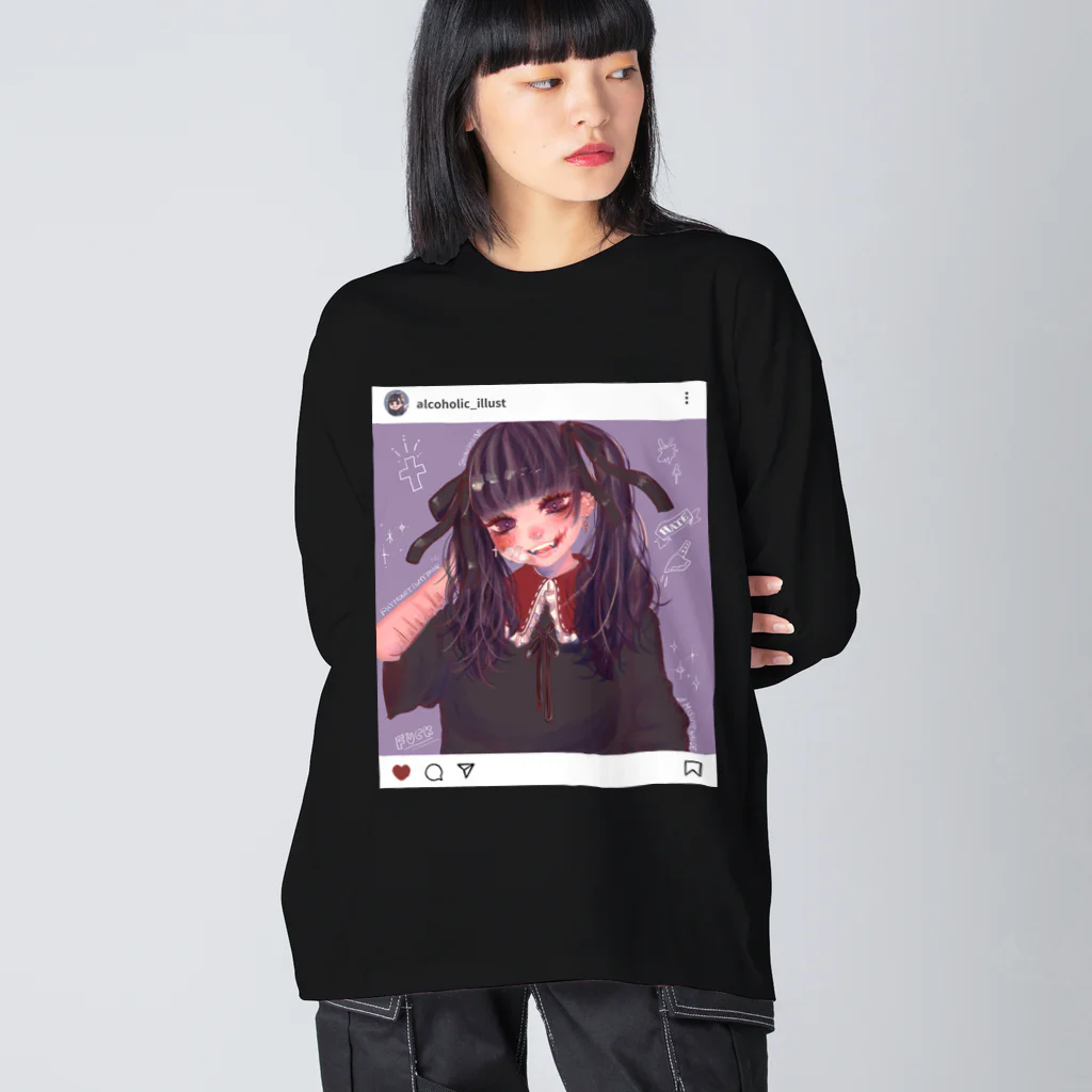 ALCOHOLICのヤンデレグラムちゃん Big Long Sleeve T-Shirt