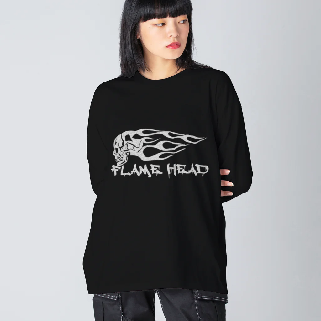 Ａ’ｚｗｏｒｋＳのFLAME HEAD WHT Big Long Sleeve T-Shirt