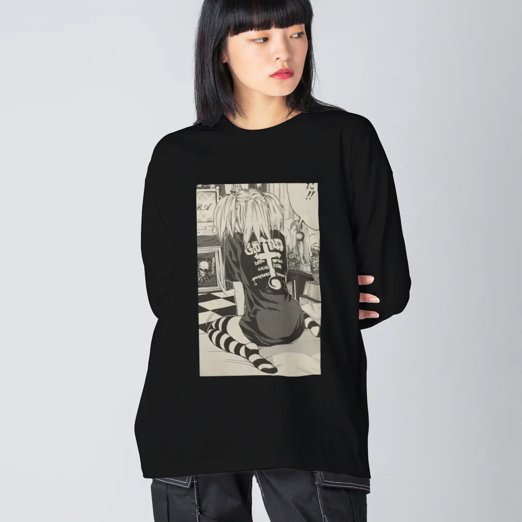 いぬきちのミサミサ 루즈핏 롱 슬리브 티셔츠