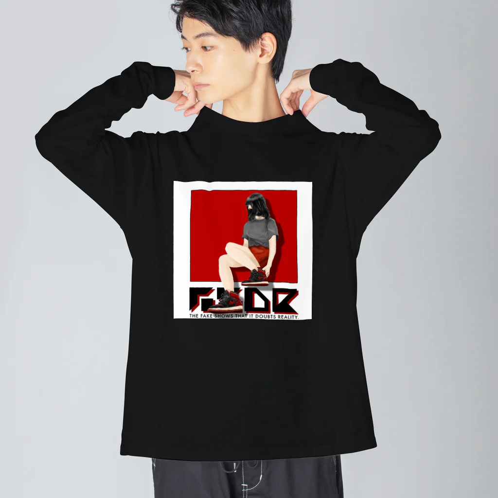 ex_machieのスニーカーを履く女の子 Big Long Sleeve T-Shirt