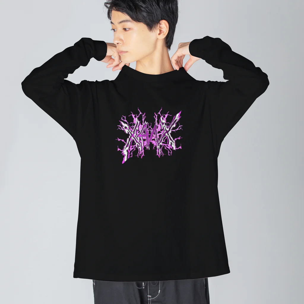 𝔛4𝔄𝔛の【X Thunder LŌGO X】 PURPLEVer. Big Long Sleeve T-Shirt