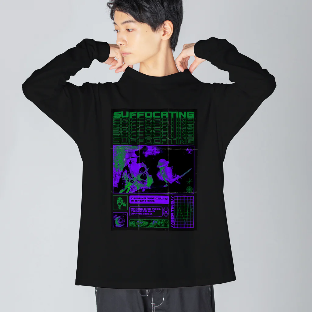 YuukingStoreのSUFFOCATING Big Long Sleeve T-Shirt