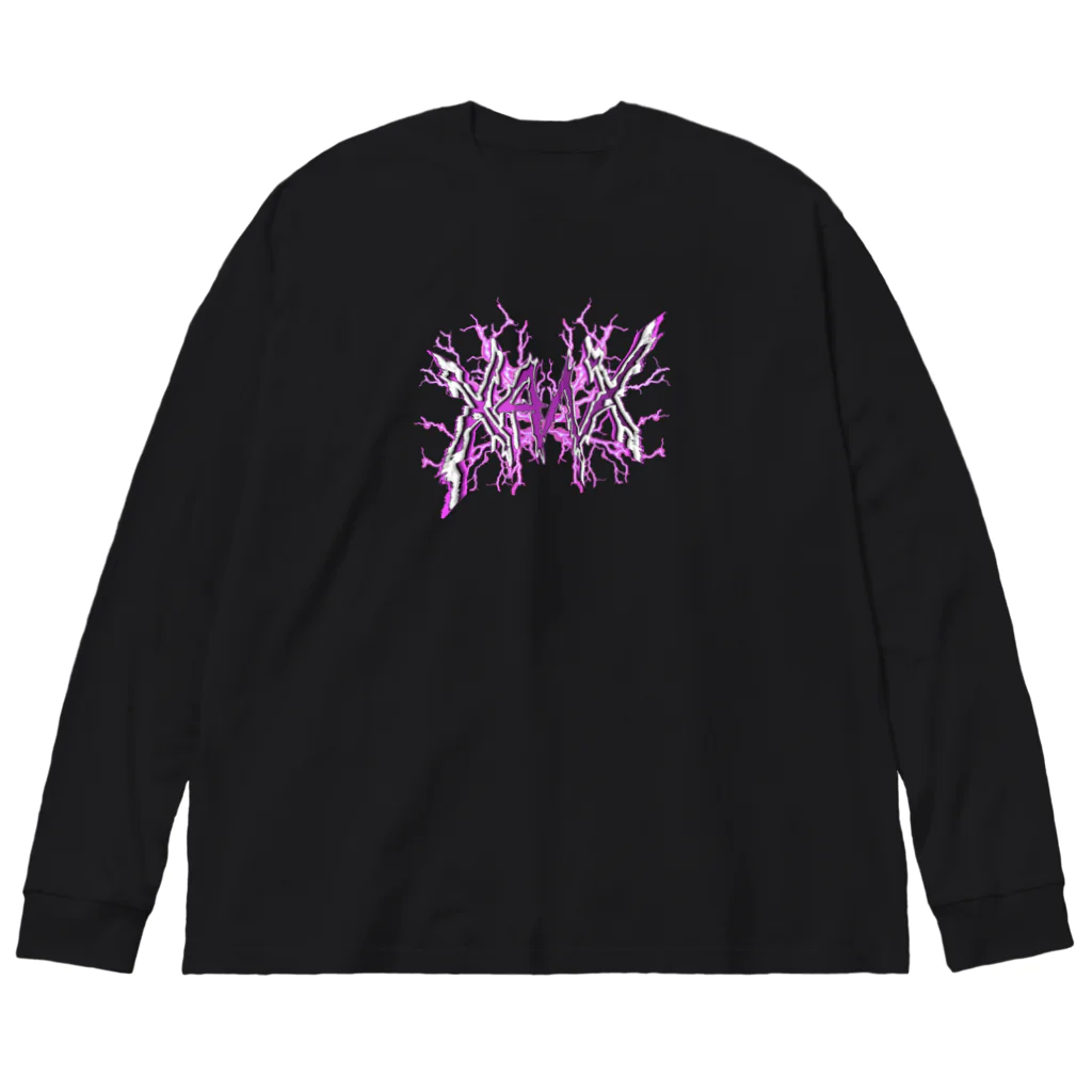 𝔛4𝔄𝔛の【X Thunder LŌGO X】 PURPLEVer. Big Long Sleeve T-Shirt