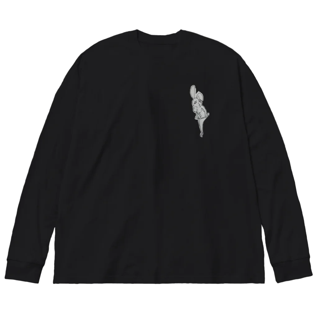 左右盲のストリップうさぎ Big Long Sleeve T-Shirt