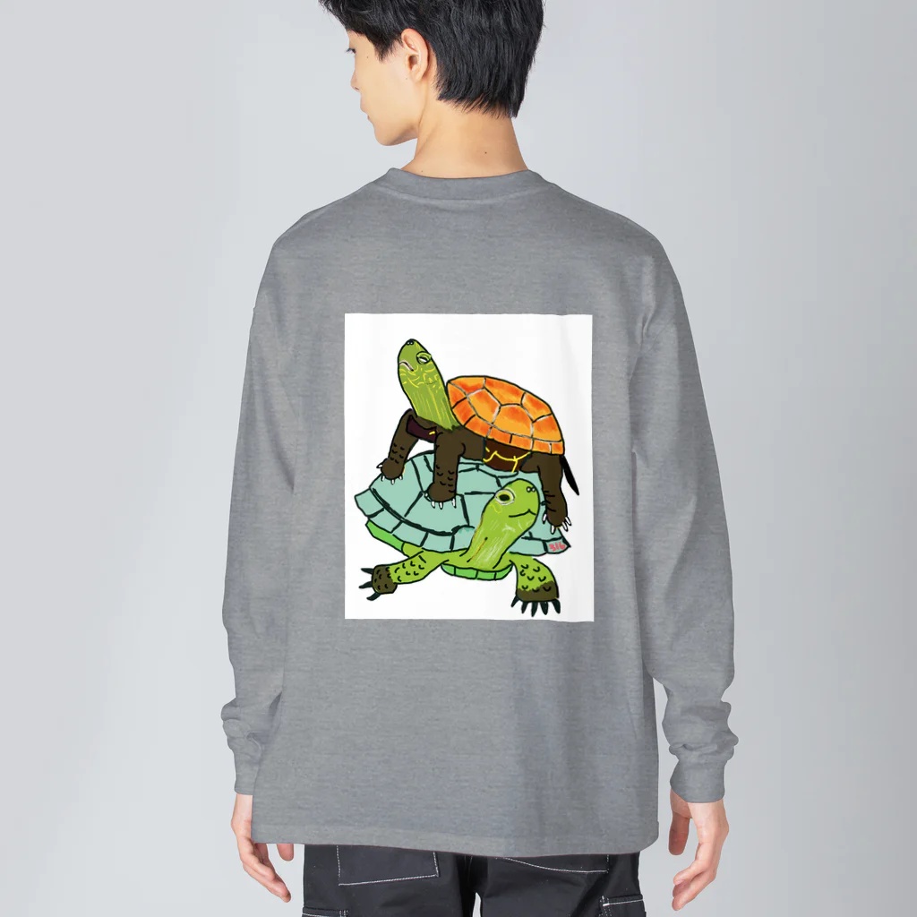 316(MIHIRO)のスペインイシガメとクサガメちゃん Big Long Sleeve T-Shirt